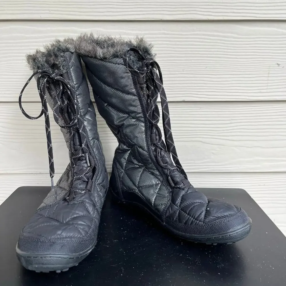 Columbia Women's Omni Heat Black Waterproof Quitled Winter Black Bloots Size 10